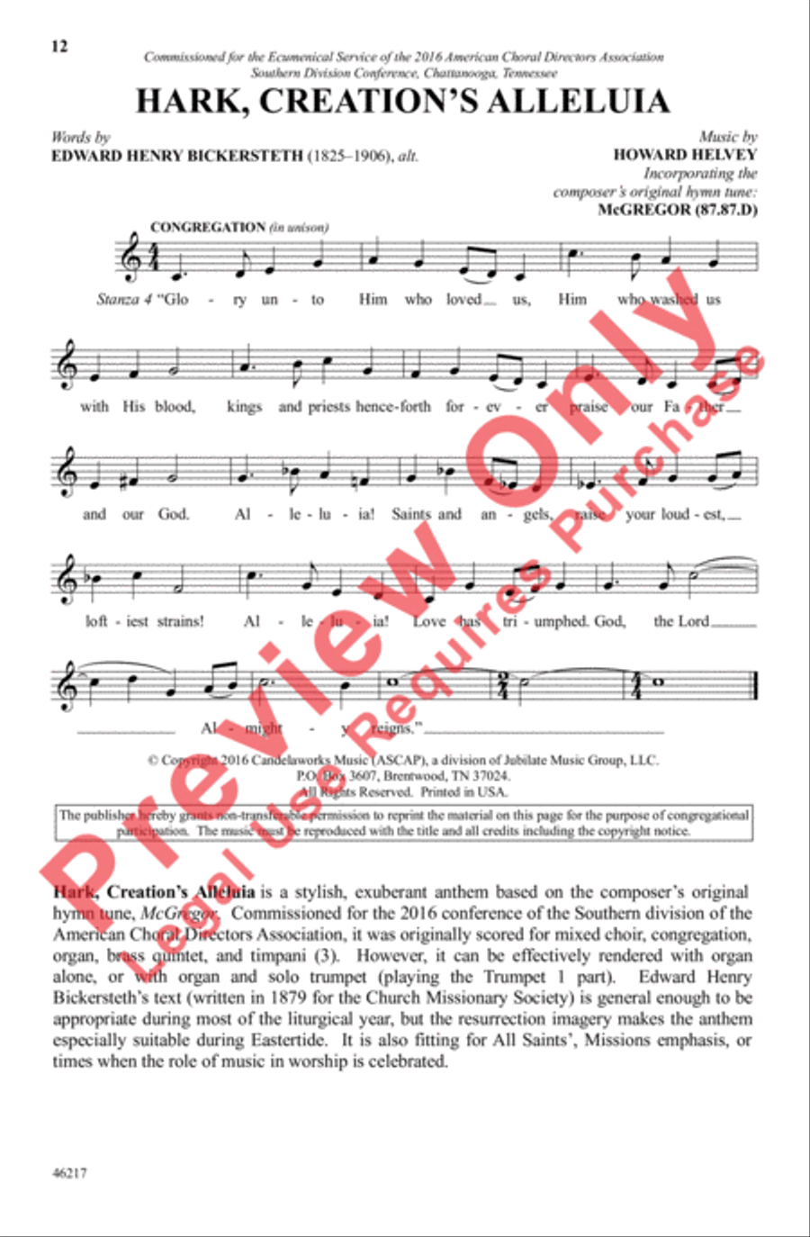 Hark, Creation's Alleluia 4-Part scores gallery preview page 12