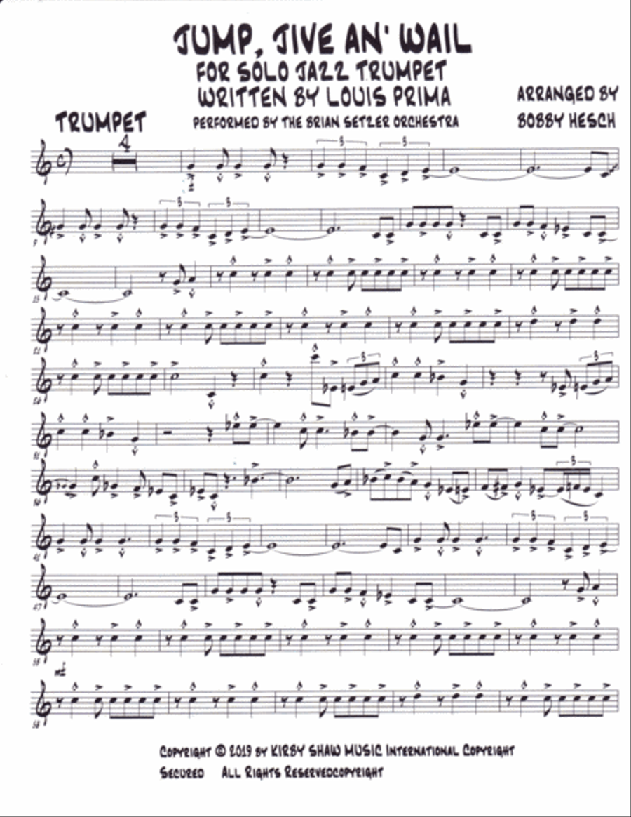 Jump, Jive An' Wail Trumpet Solo scores gallery preview page 2
