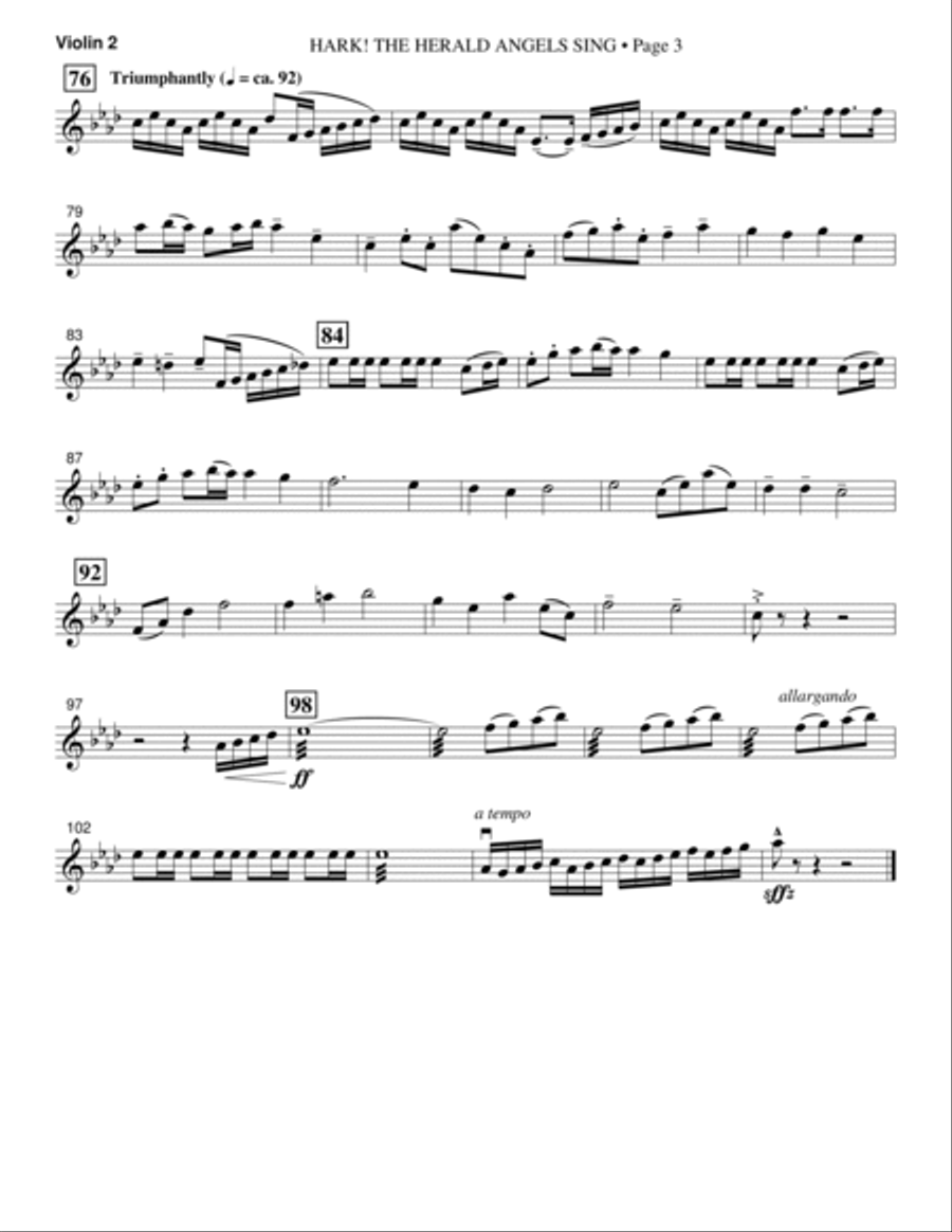 Hark! The Herald Angels Sing (from Journey Of Promises) - Violin 2 Choir scores gallery preview page 3