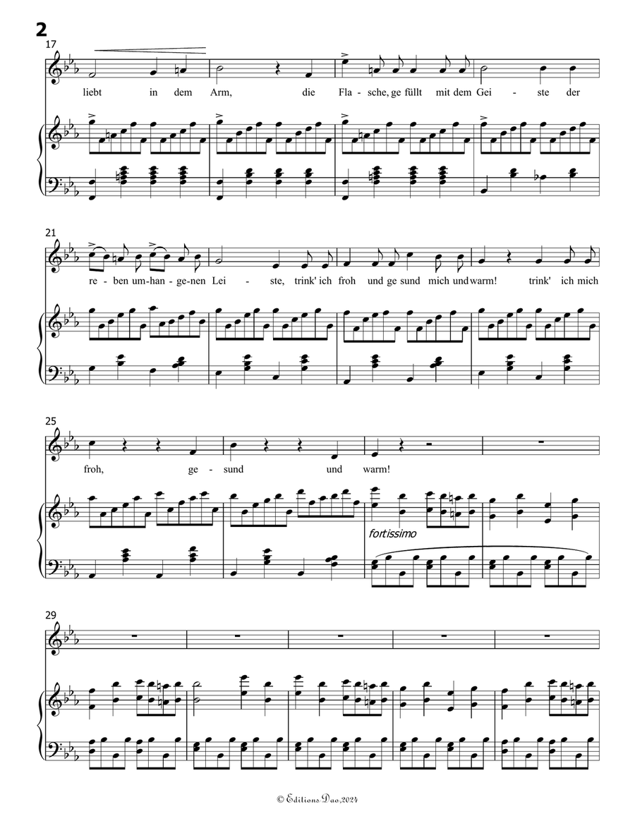 Der Liebescheue, by Carl Loewe, in E flat Major Voice scores gallery preview page 4