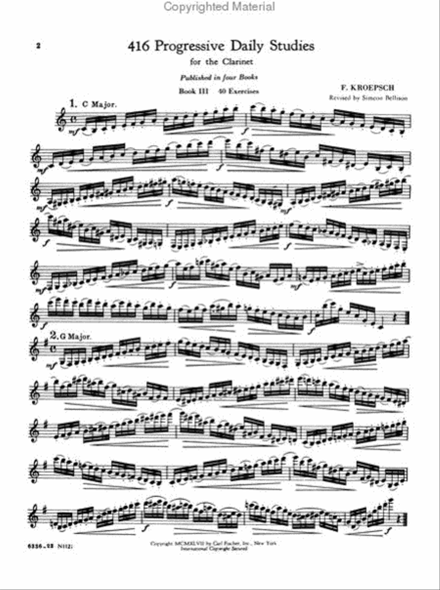 416 Progressive Daily Studies B-Flat Clarinet scores gallery preview page 2