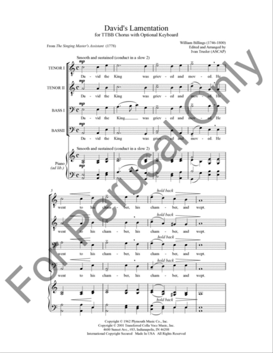 David's Lamentation TTBB scores gallery preview page 2