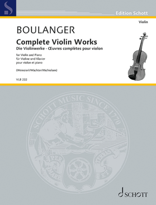 Book cover for Complete Violin Works