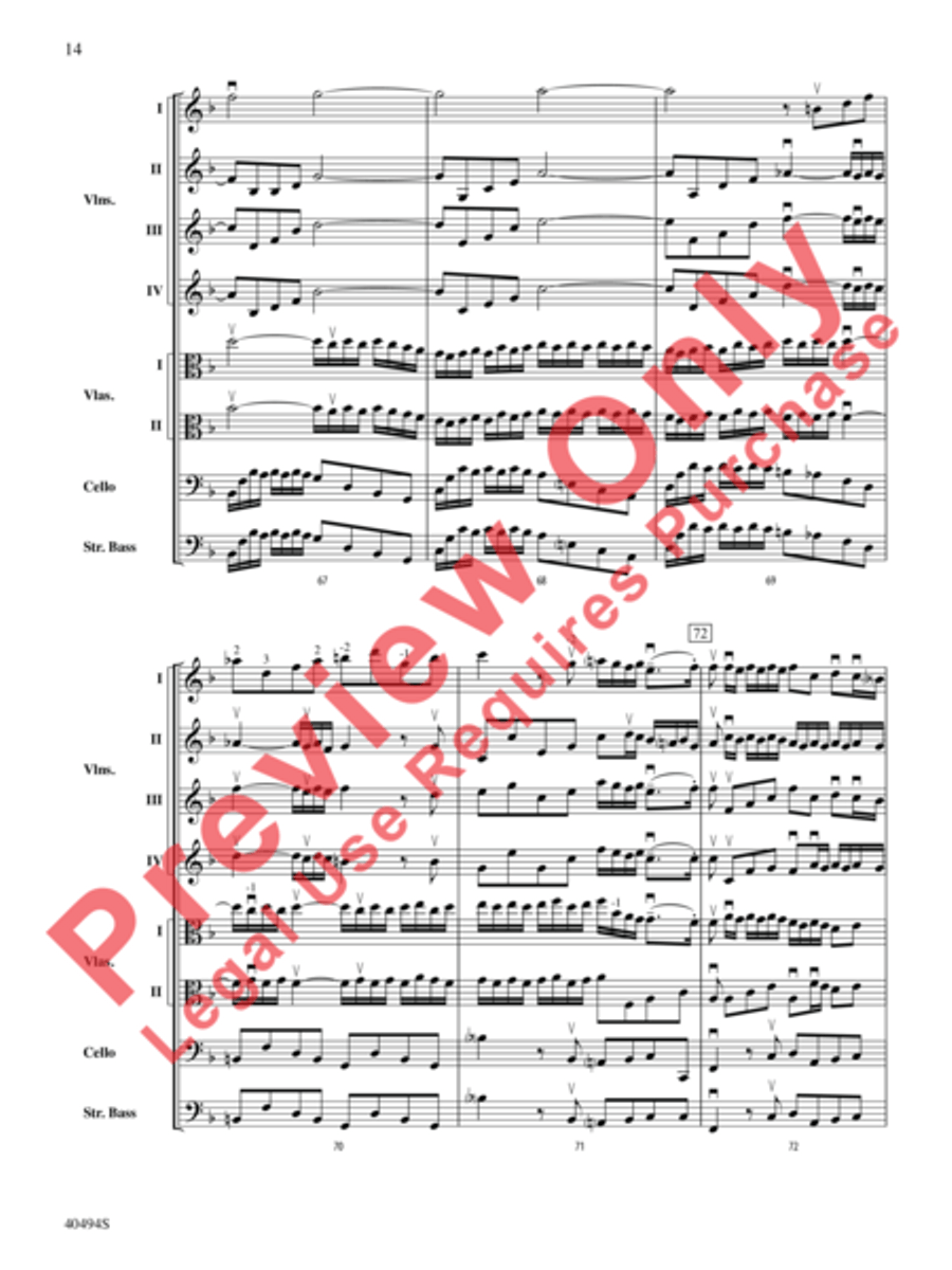 Brandenburg Concerto No. 1 in F Major String Orchestra scores gallery preview page 15