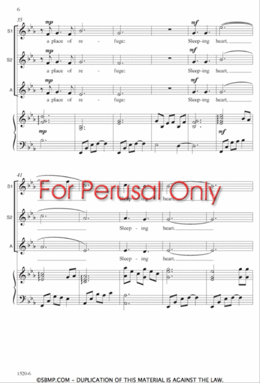 Sleeping Heart - SSA Octavo SSA scores gallery preview page 5