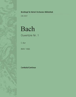 Book cover for Overture (Suite) No. 1 in C major BWV 1066