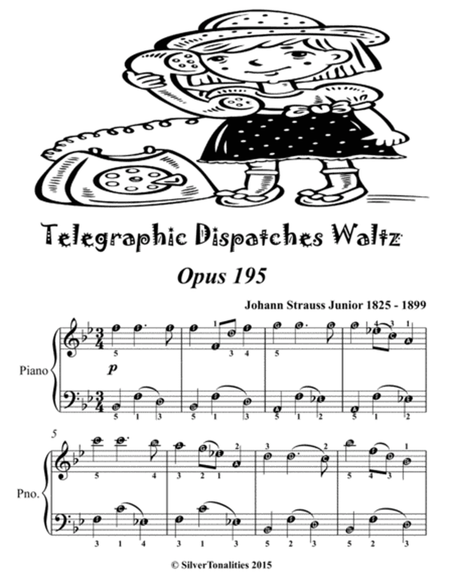 Telegraphic Dispatches Waltz Opus 195 Easiest Piano Sheet Music 2nd Edition
