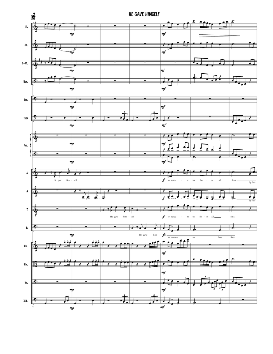 He gave himself for us He gave himself for us Divisi scores gallery preview page 2