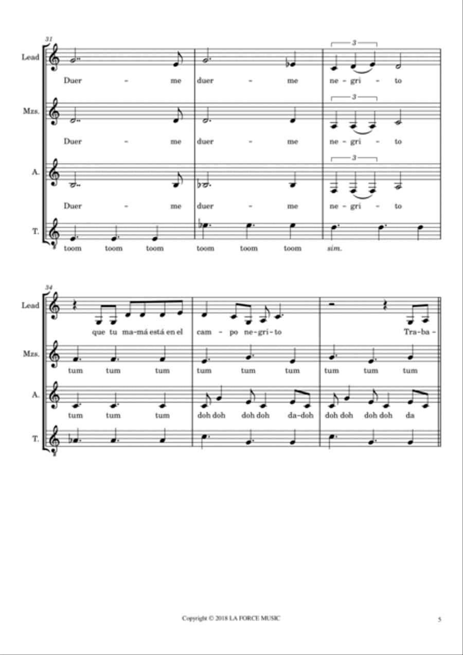 Duerme Negrito SSA scores gallery preview page 5