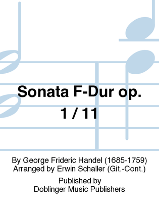 Book cover for Sonata F-Dur op. 1 / 11