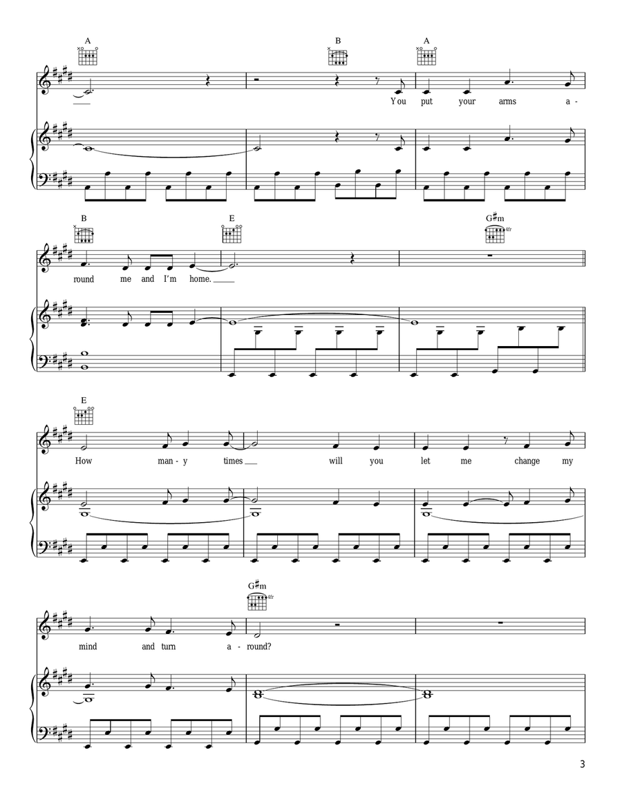 Arms Piano, Vocal, Guitar scores gallery preview page 3