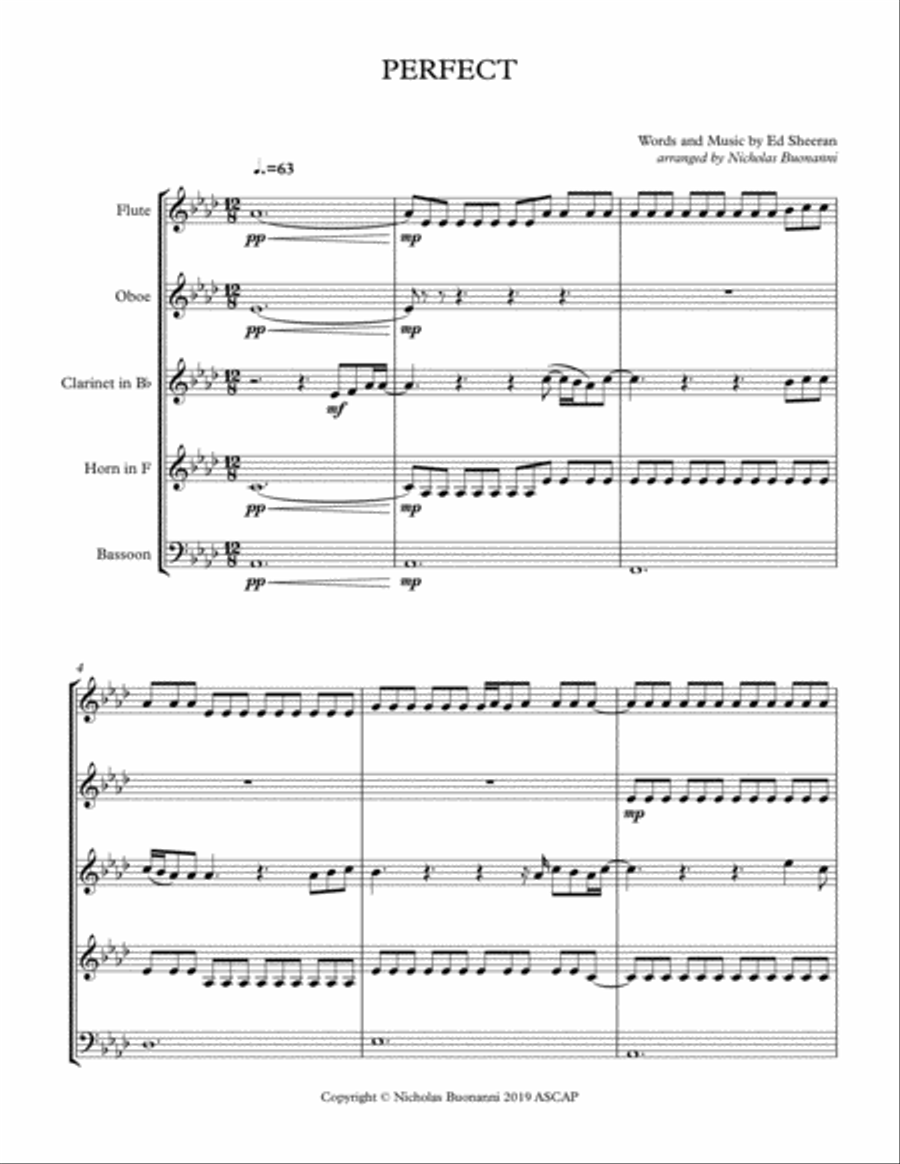Perfect Woodwind Quintet scores gallery preview page 1