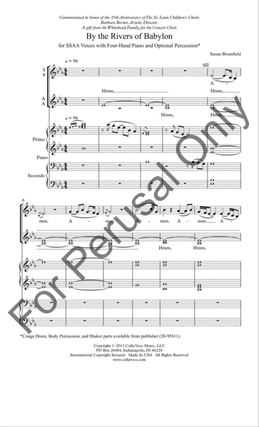 By the Rivers of Babylon (Choral Score) SSAA scores gallery preview page 2