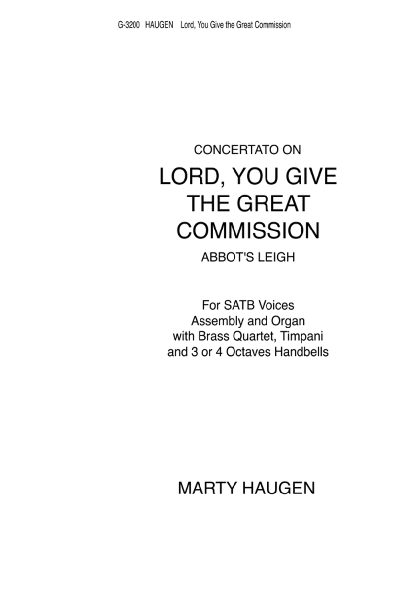 Lord, You Give the Great Commission image number null