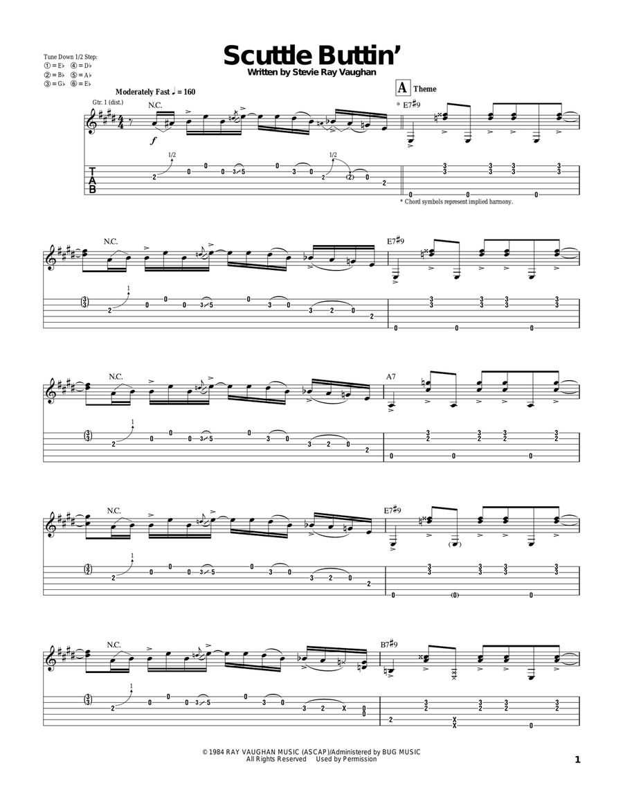 Scuttle Buttin' Acoustic Guitar scores gallery preview page 1
