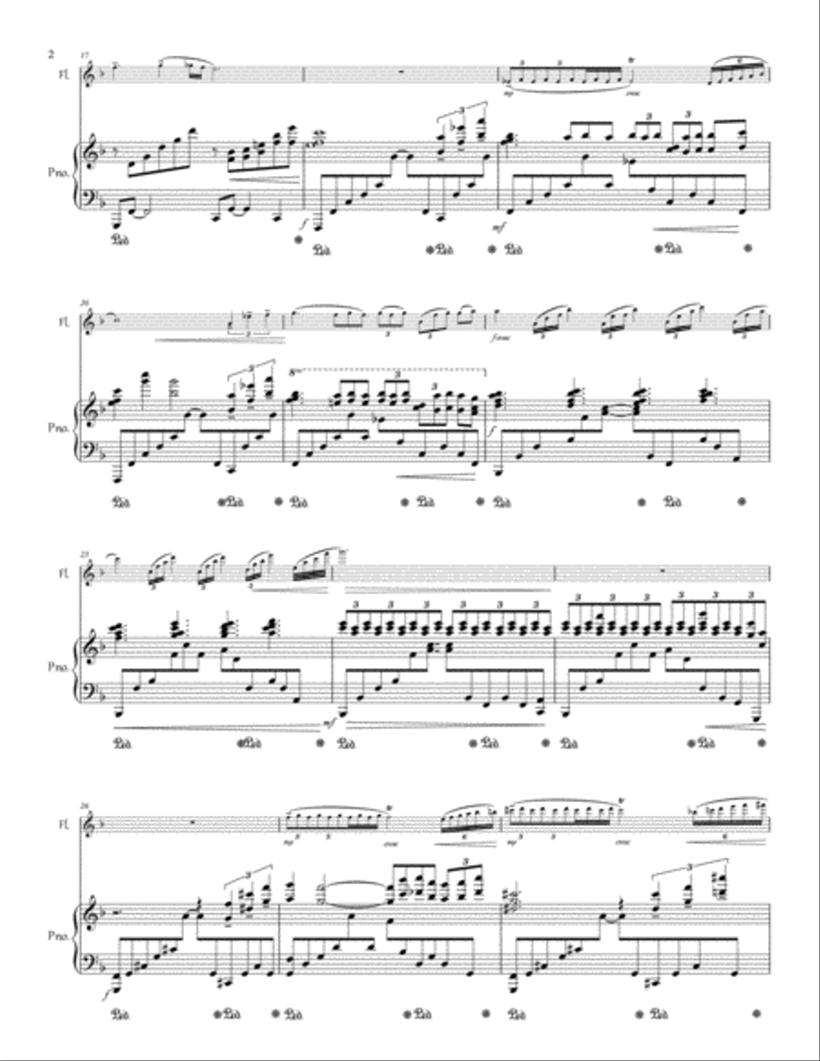Cantilène - pour flûte et piano Flute Solo scores gallery preview page 2