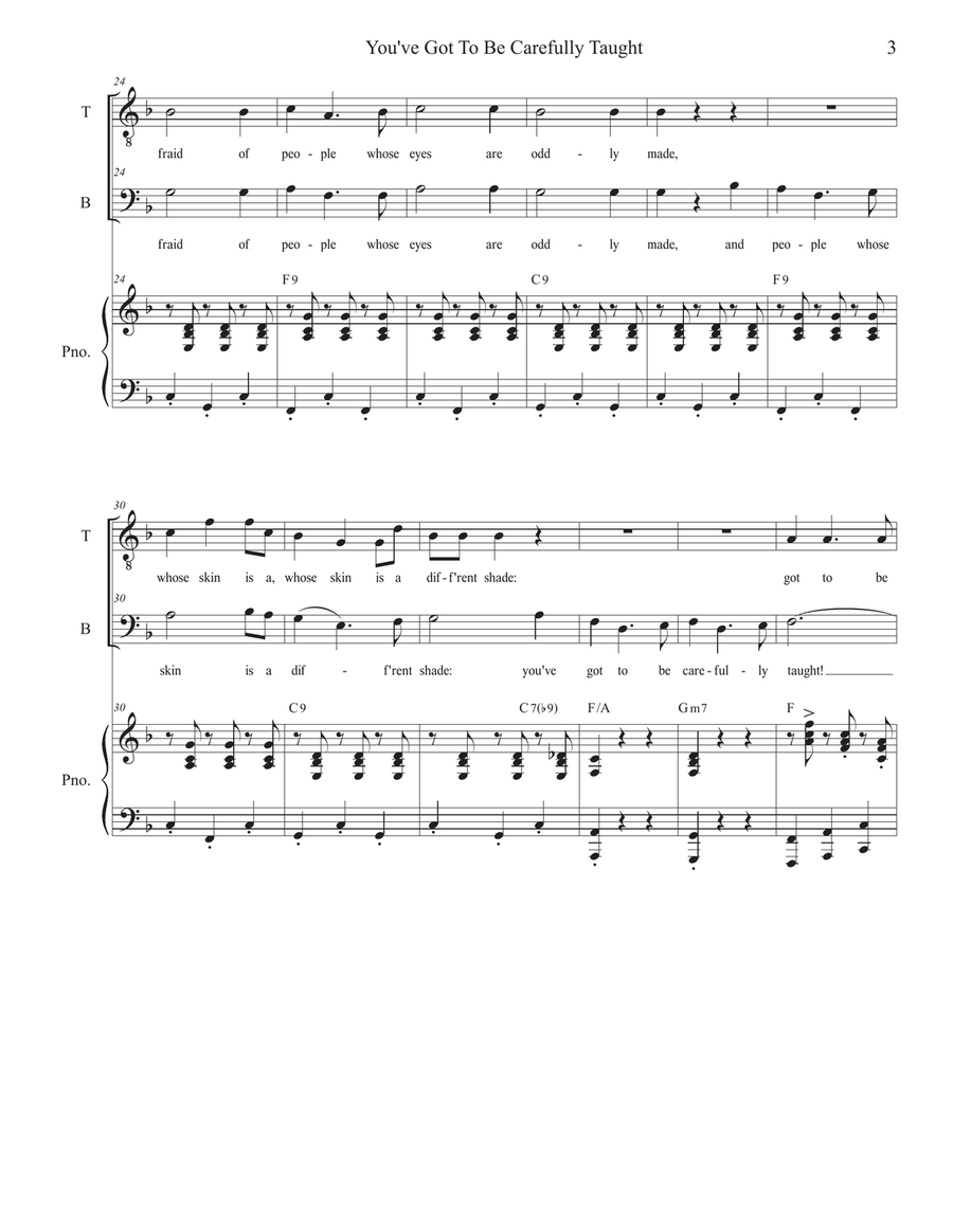 You've Got To Be Carefully Taught Tenor Voice scores gallery preview page 3
