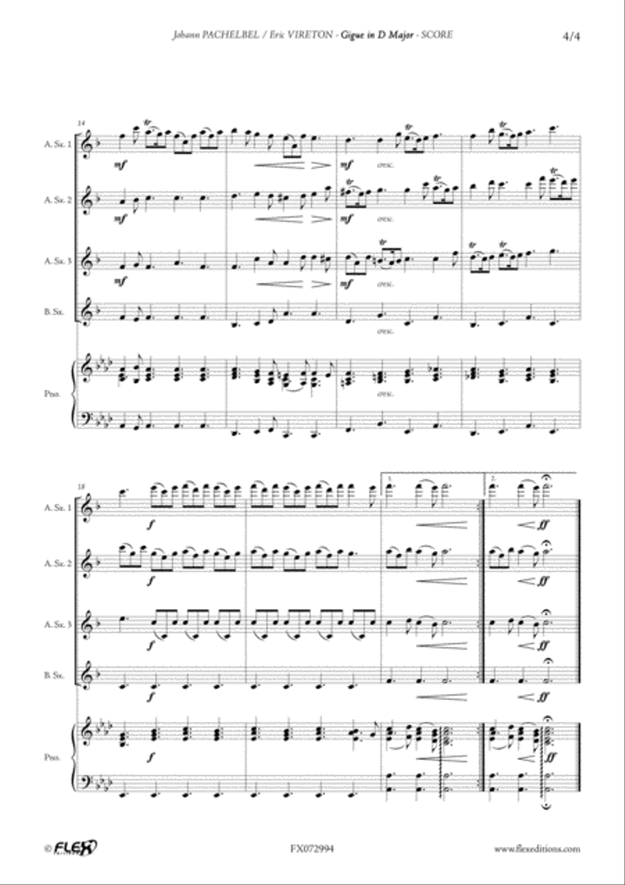 Gigue in D Major Baritone Saxophone scores gallery preview page 4