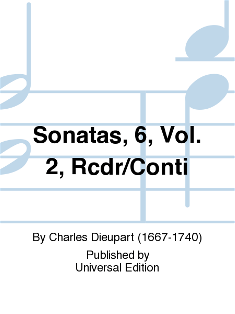 Sonatas, 6, Vol. 2, Rcdr/Conti School and Community scores gallery preview page 1