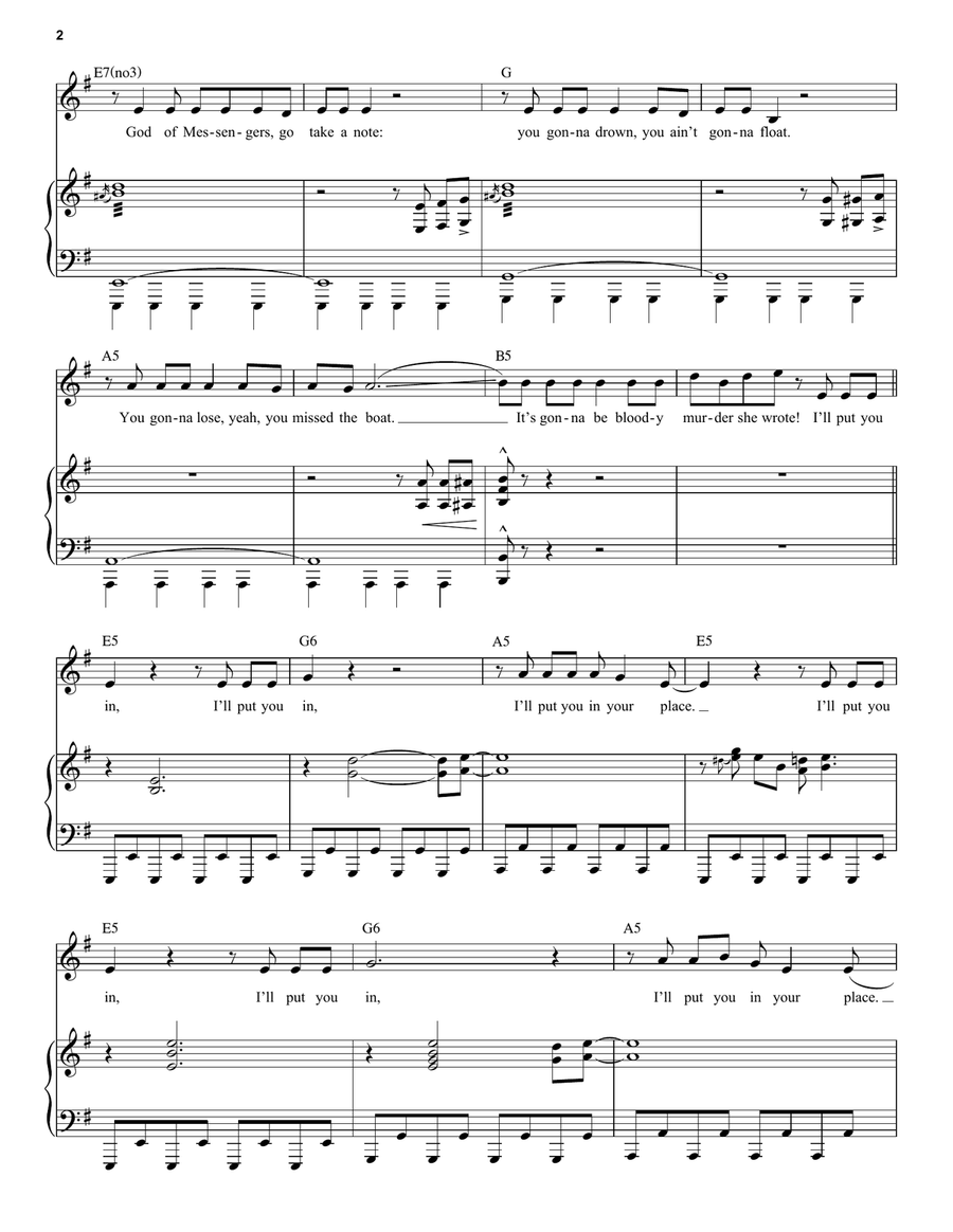 Put You In Your Place (from The Lightning Thief: The Percy Jackson Musical) Voice scores gallery preview page 2