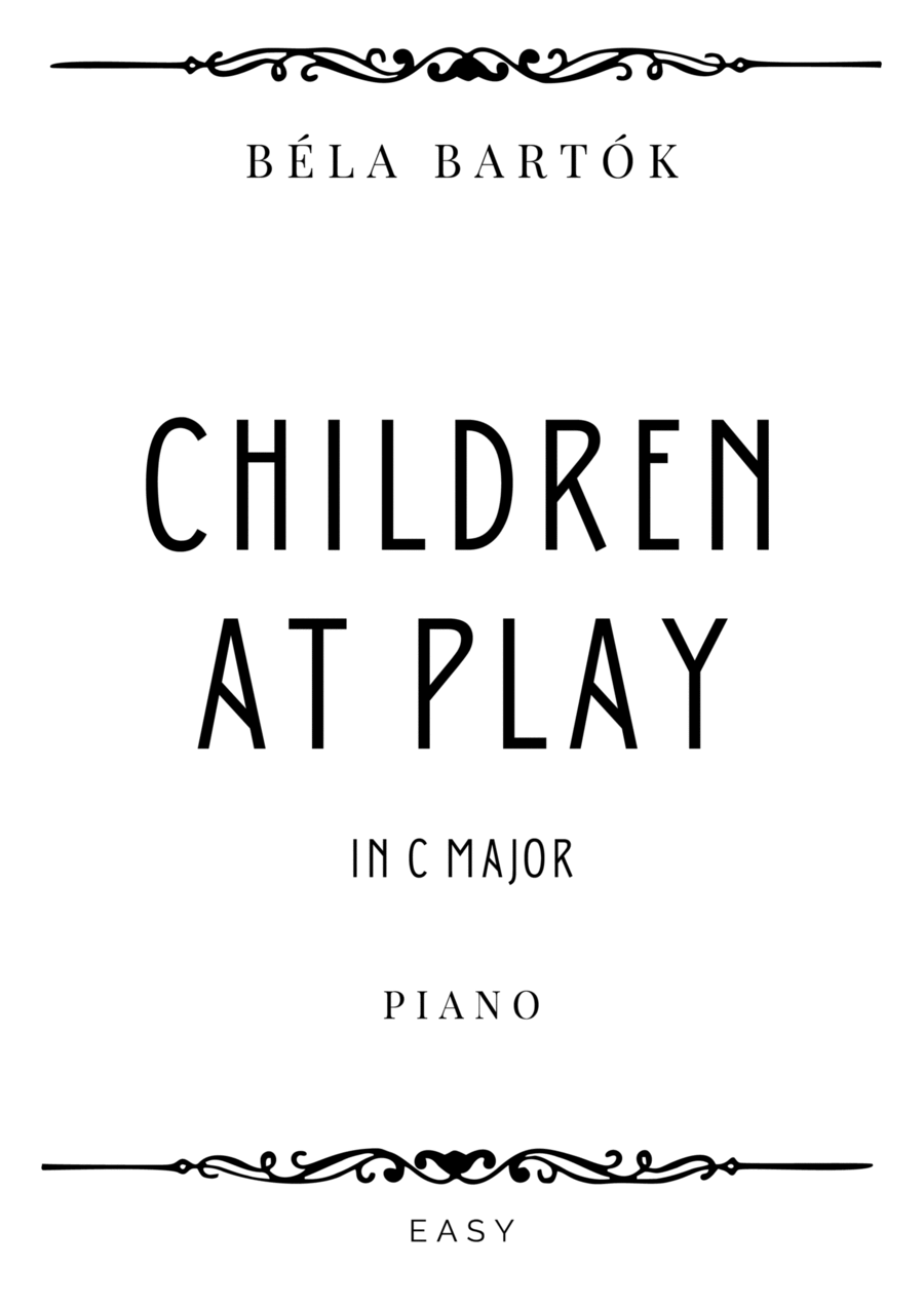 Bartok - Children at Play in C Major - Easy Piano Method scores gallery preview page 1