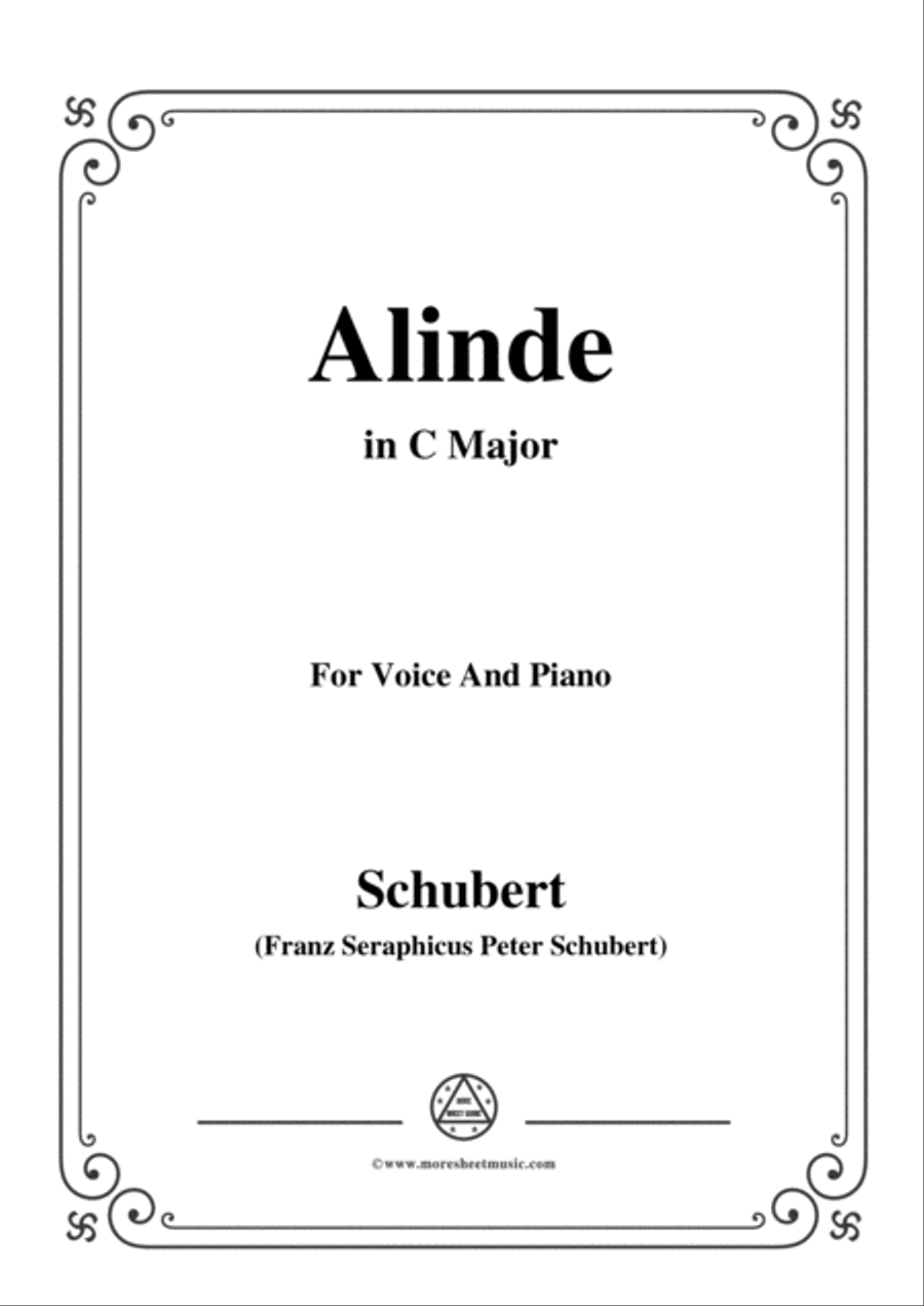 Schubert-Alinde,in C Major,Op.81,No.1,for Voice and Piano Voice Solo scores gallery preview page 1