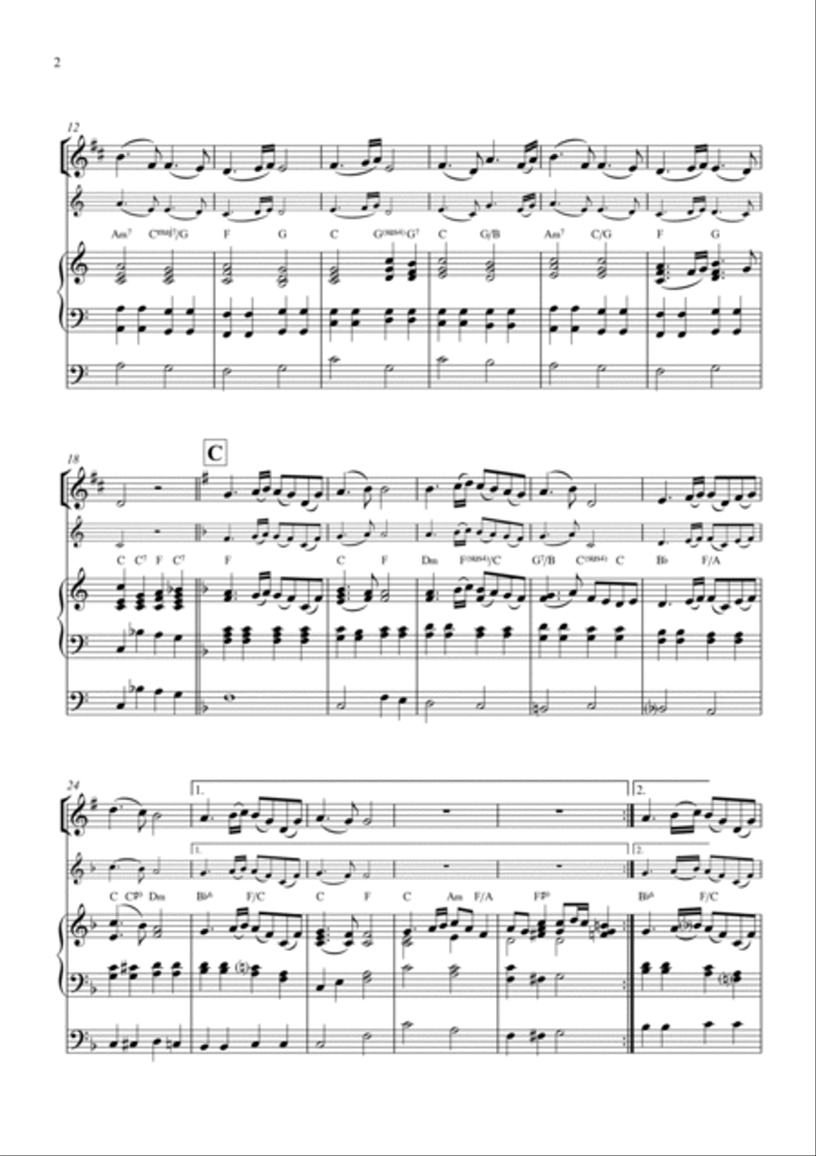 Highland Cathedral Trumpet Duet scores gallery preview page 2