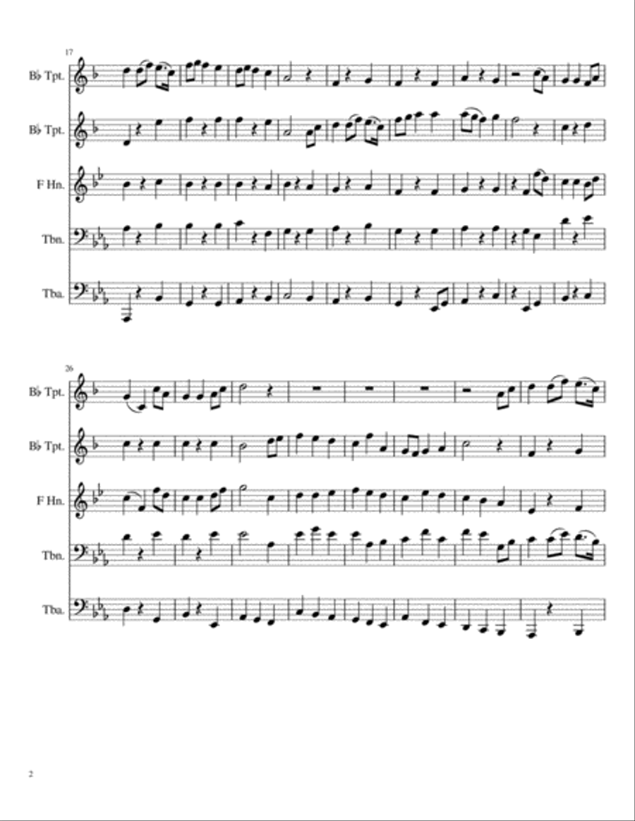 Jupiter for Brass Quintet Brass Quintet scores gallery preview page 2