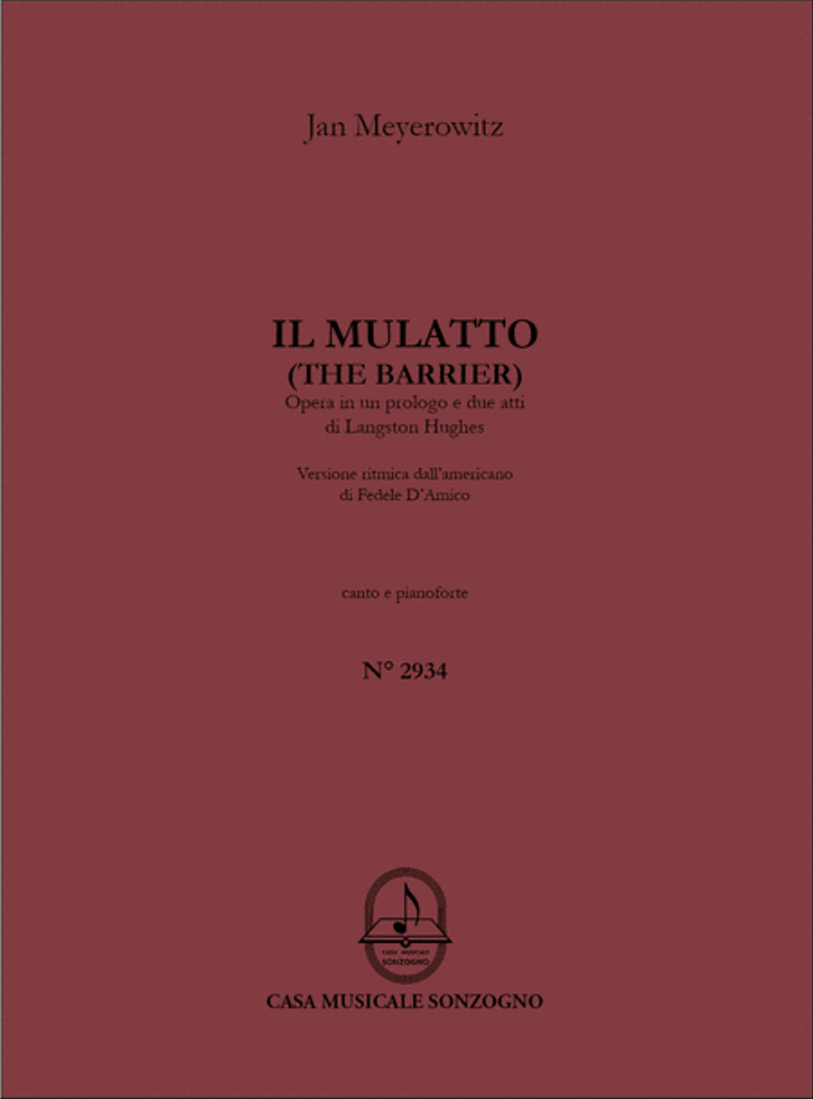 Il mulatto (The Barrier) Il mulatto (The Barrier) Voice Solo scores gallery preview page 1