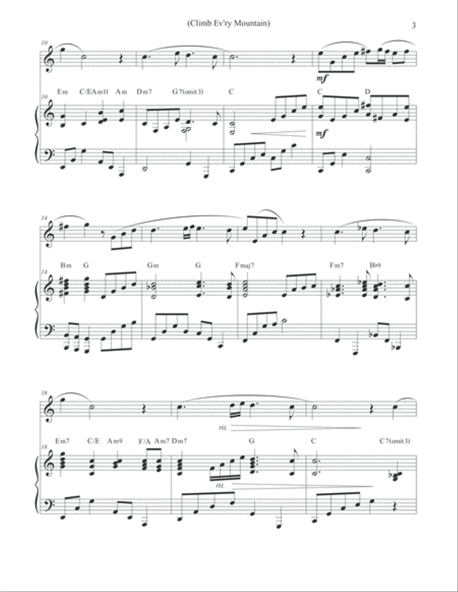 Climb Ev'ry Mountain Flute Solo scores gallery preview page 3