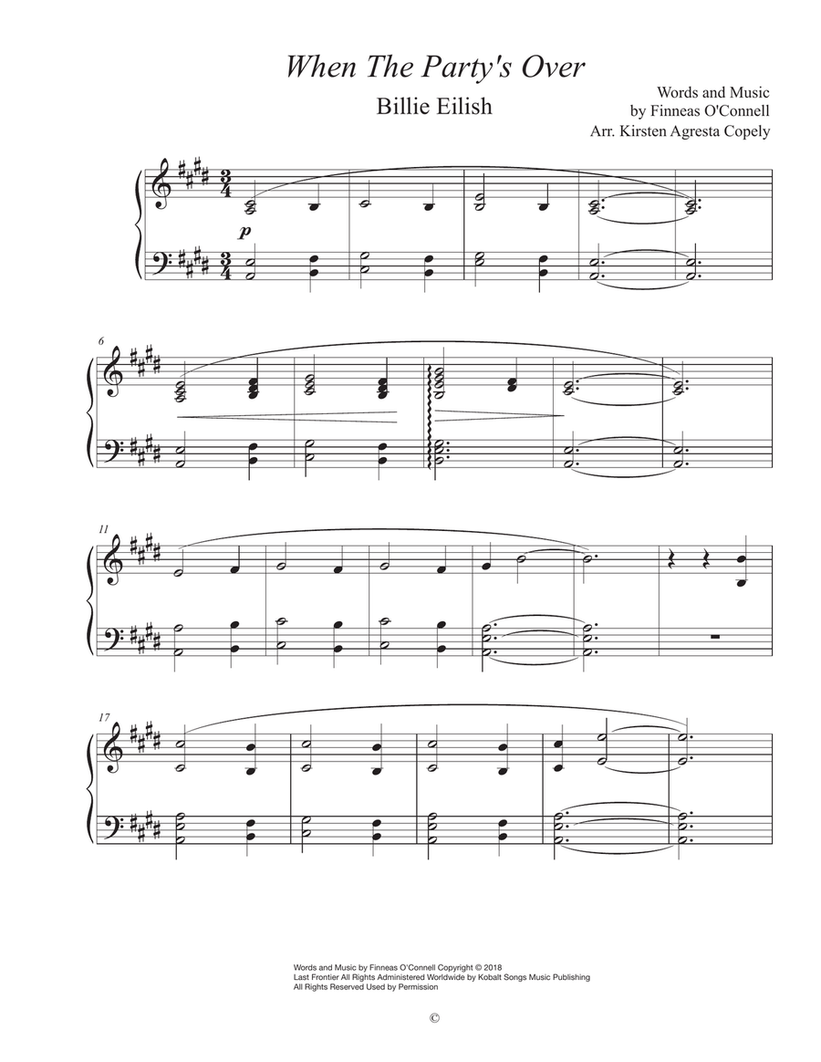 When The Party's Over Harp scores gallery preview page 1