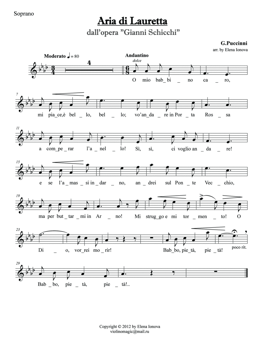 Aria di Lauretta from Opera 
