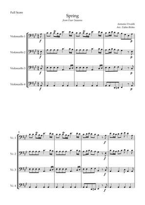 Spring (from Four Seasons of Antonio Vivaldi) for Cello Quartet