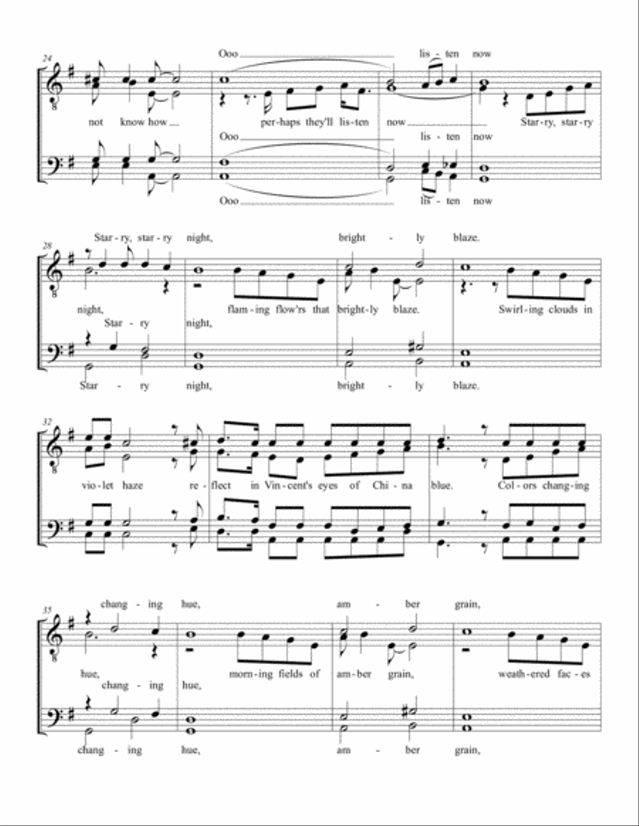 Vincent (Starry Starry Night) Small Ensemble scores gallery preview page 3