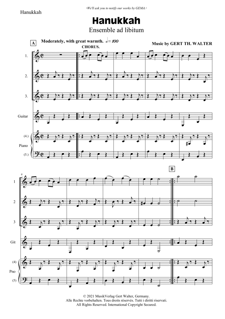 Hanukkah Hanukkah School and Community scores gallery preview page 1