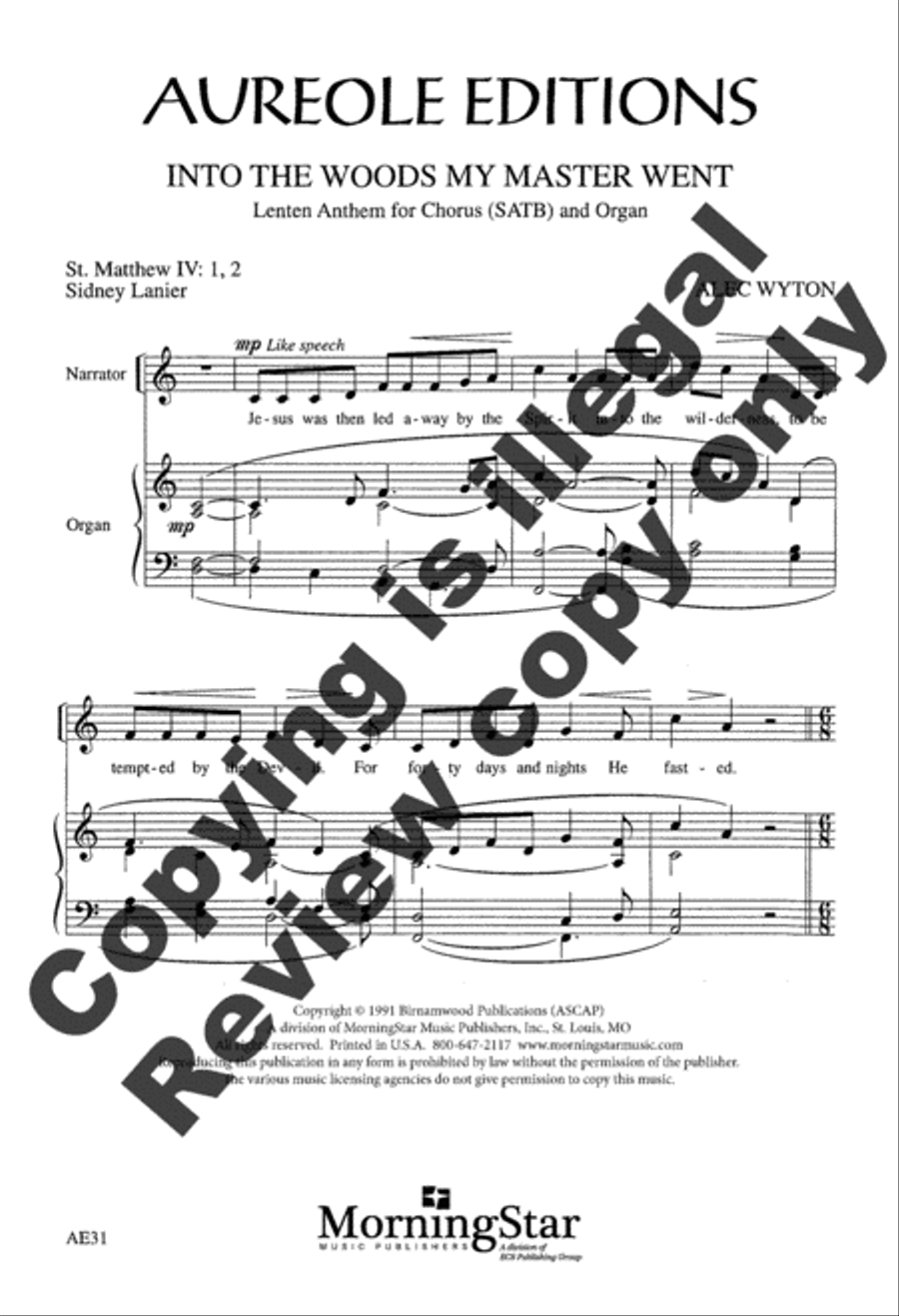 Into the Woods My Master Went 4-Part scores gallery preview page 2