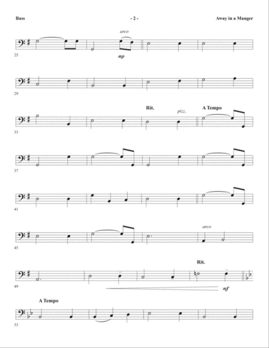 A Weary World Rejoices (A Chamber Cantata For Christmas) - Double Bass A Weary World Rejoices (A Chamber Cantata For Christmas) - Double Bass Choir scores gallery preview page 19