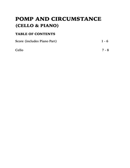 Pomp and Circumstance (Cello and Piano) image number null