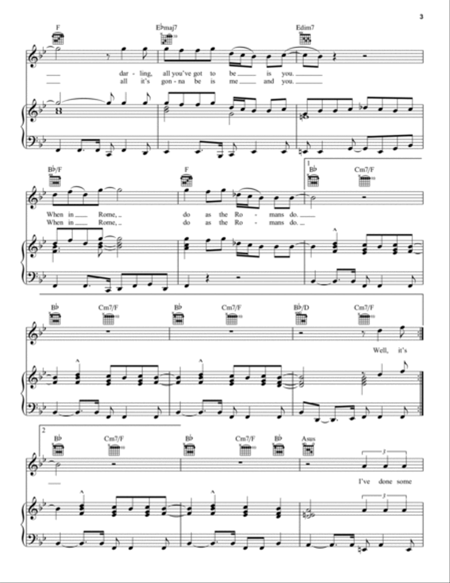 When In Rome When In Rome Piano, Vocal, Guitar scores gallery preview page 3