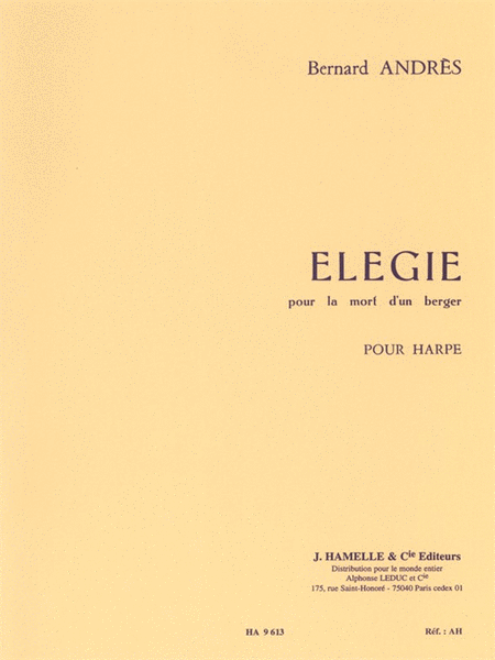 Elegie Pour La Mort D'un Berger (harp Solo)