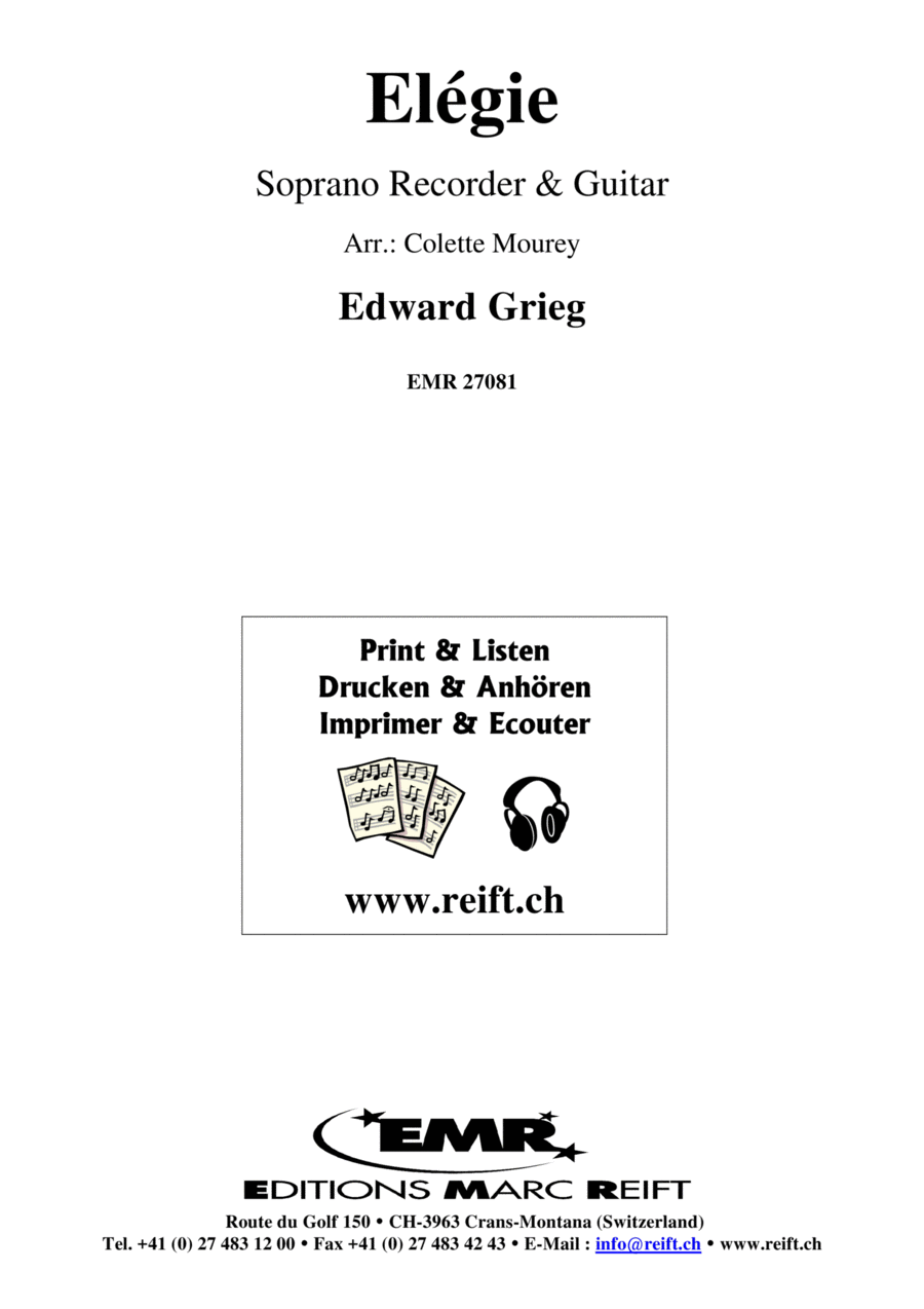 Elegie Elegie Soprano Recorder scores gallery preview page 1