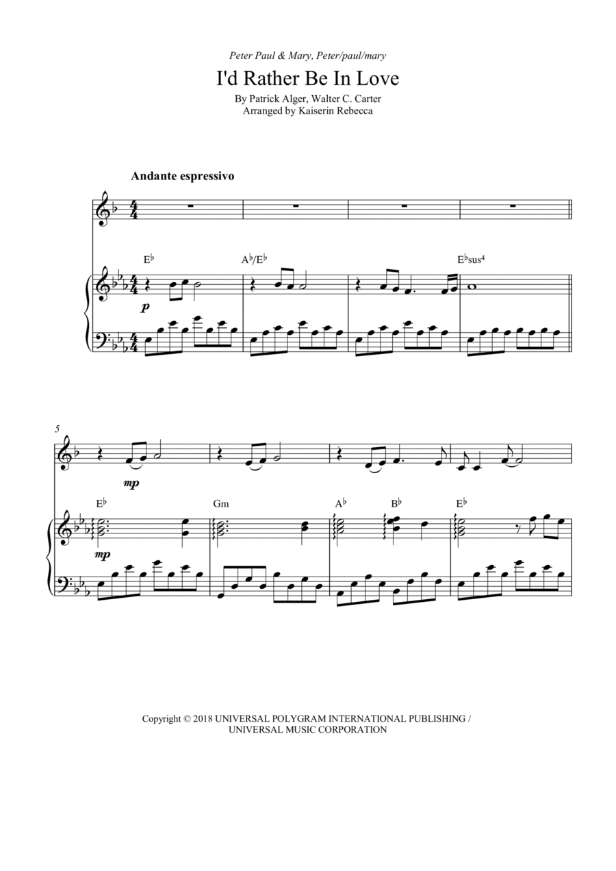 I'd Rather Be In Love I'd Rather Be In Love B-Flat Trumpet scores gallery preview page 1