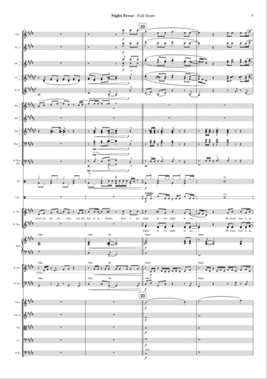 Night Fever Night Fever Full Orchestra scores gallery preview page 5