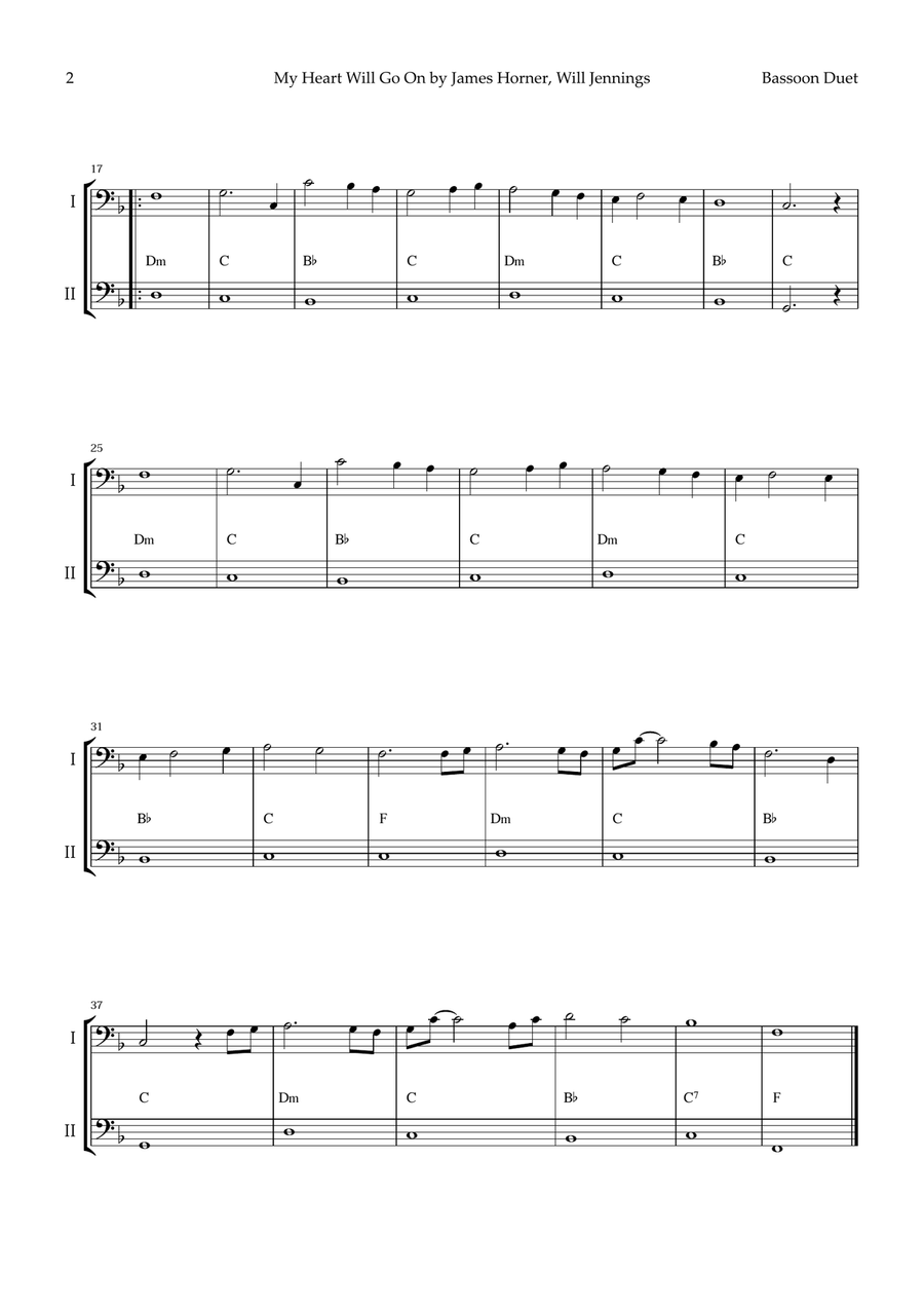 My Heart Will Go On (love Theme From 'titanic') Woodwind Duet scores gallery preview page 2