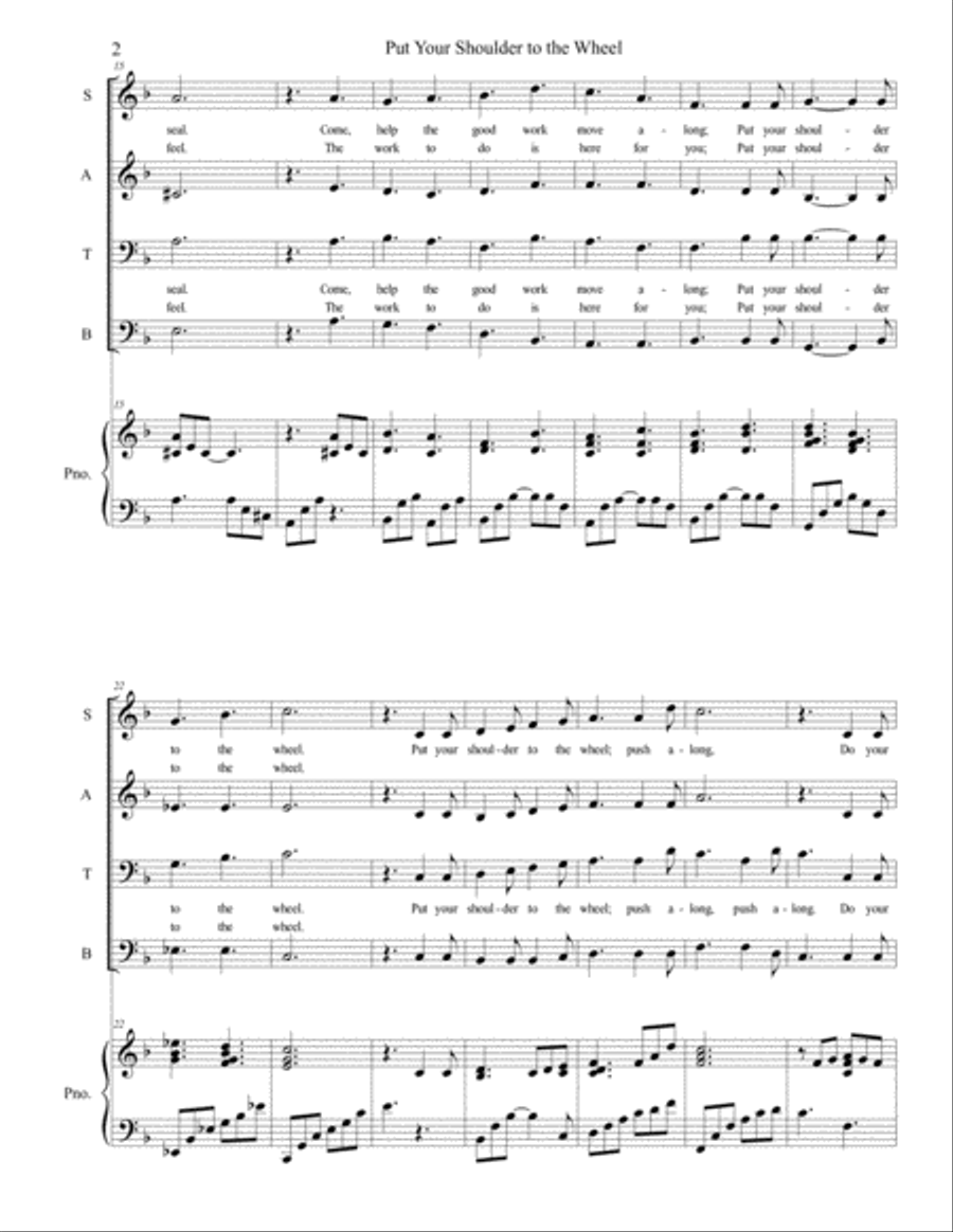 Put Your Shoulder To The Wheel 4-Part scores gallery preview page 3
