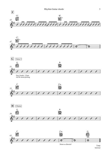 CREEP - Beginner Uke Chord Chart PDF, PDF