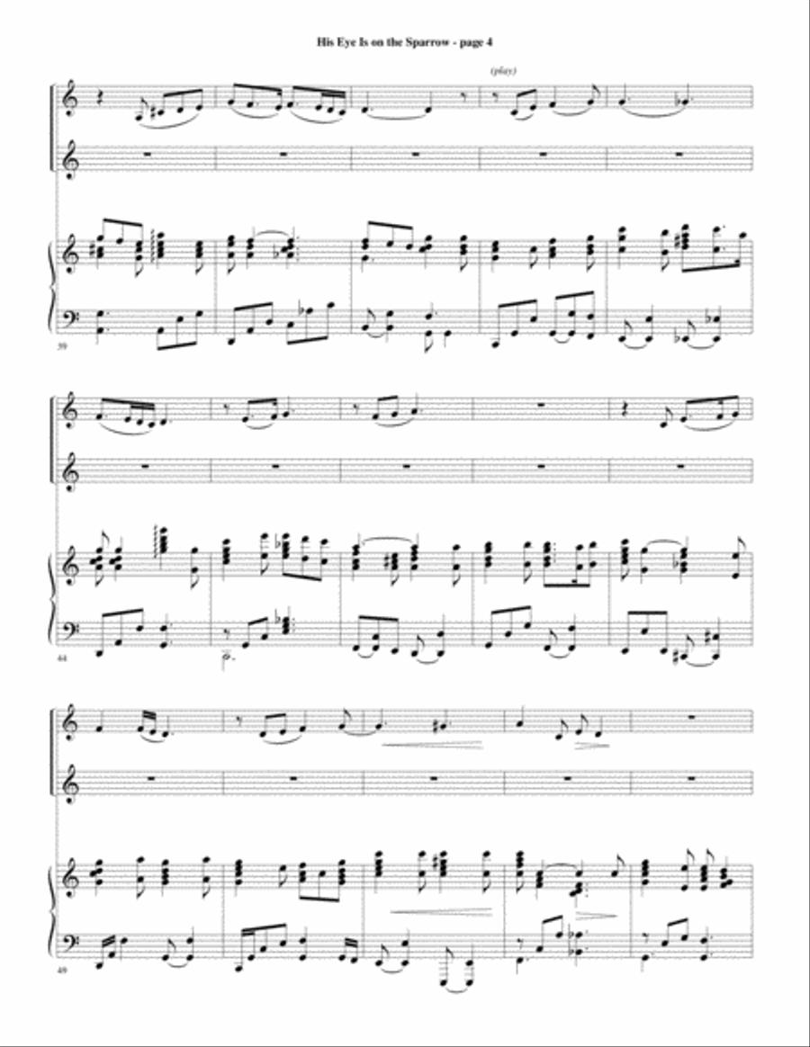 His Eye Is on the Sparrow Small Ensemble scores gallery preview page 6
