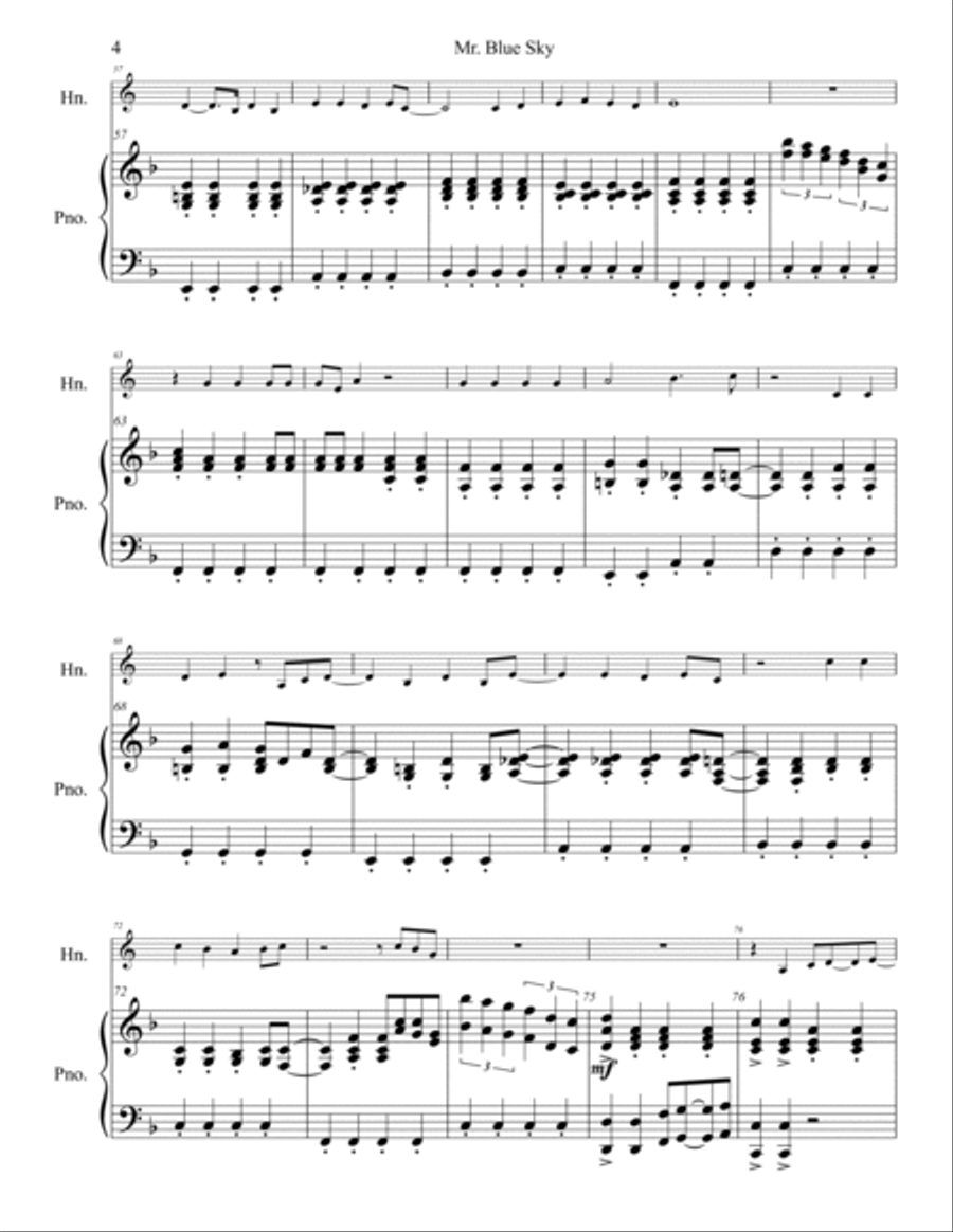 Mr. Blue Sky Horn scores gallery preview page 5