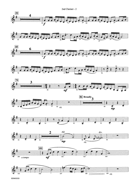 Prairiesong: 2nd B-flat Clarinet