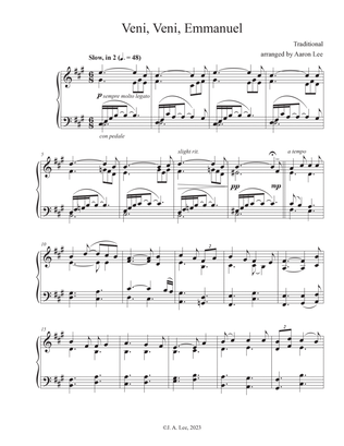 Veni, Veni, Emmanuel (for intermediate solo piano)